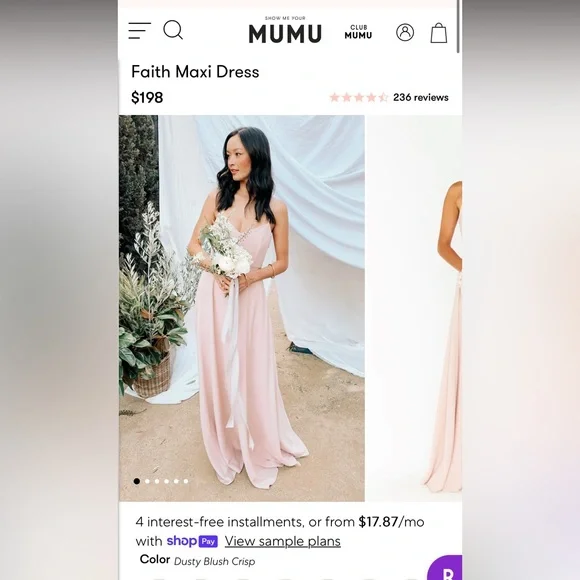 Show Me Your Mumu Dress - Faith Maxi Dress in Dusty Blush Crisp